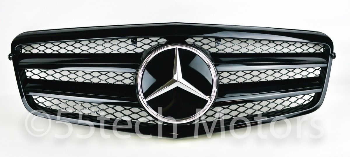 For BENZ 10-13 W212 E-Sedan Tuning Front Mesh Grille A1 Chrome Gloss Black  Color
